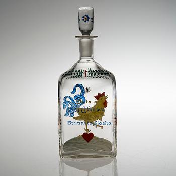 A DECANTER, glass. Karhula Finland 1930s.