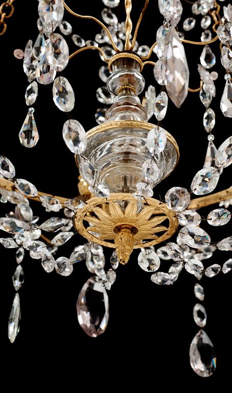 A Gustavian late 18th century six-light chandelier.
