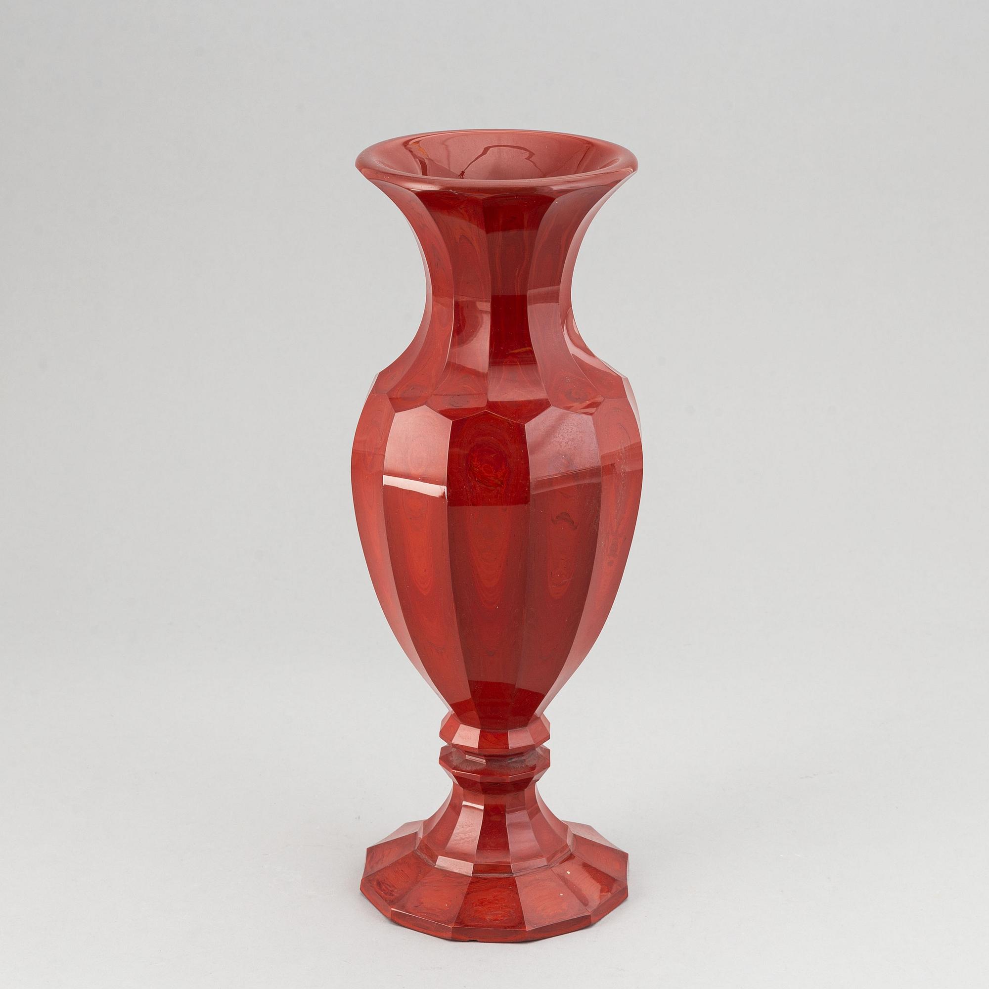 A glass vase, mid 19th Century.