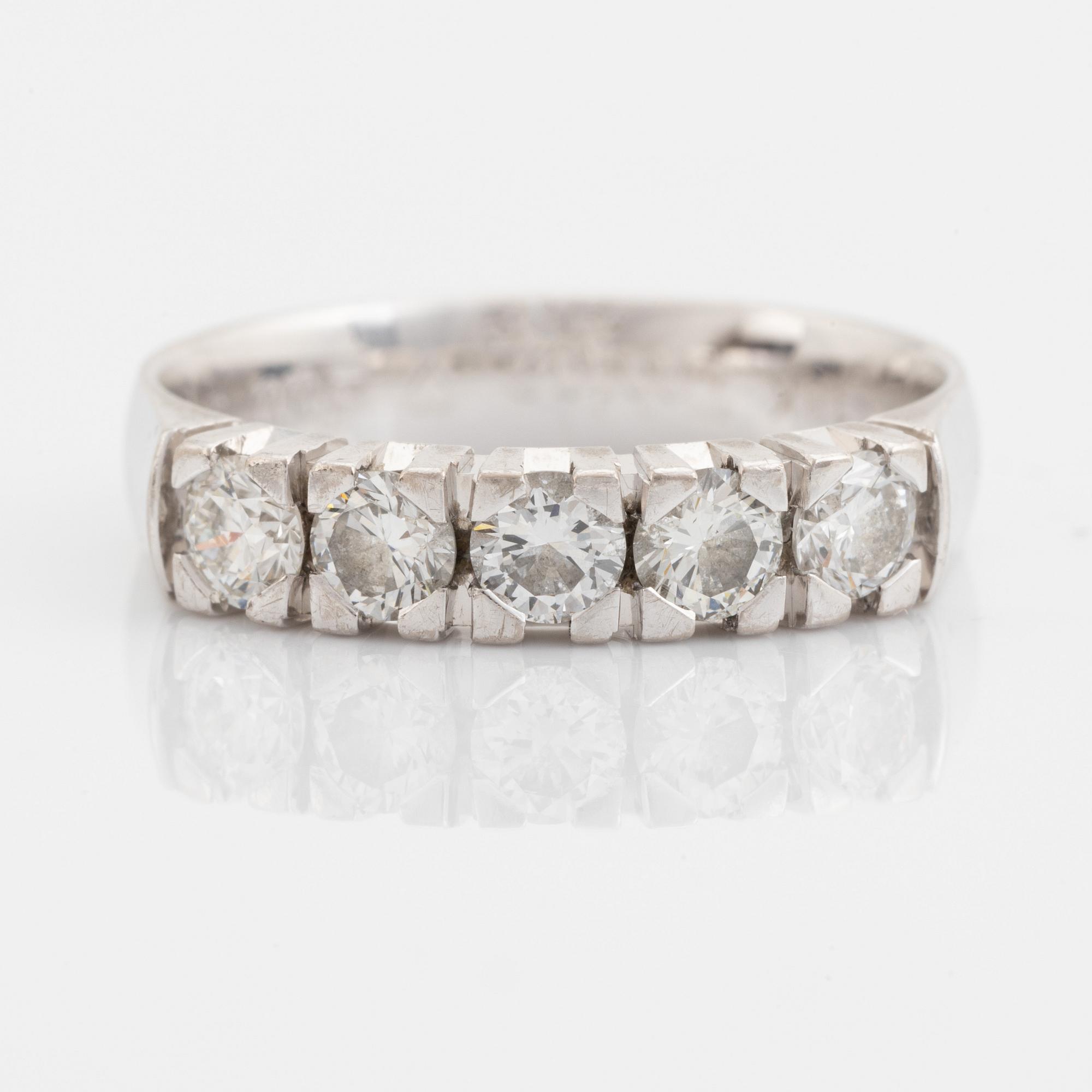 0.75 ct brilliant-cut diamond ring.