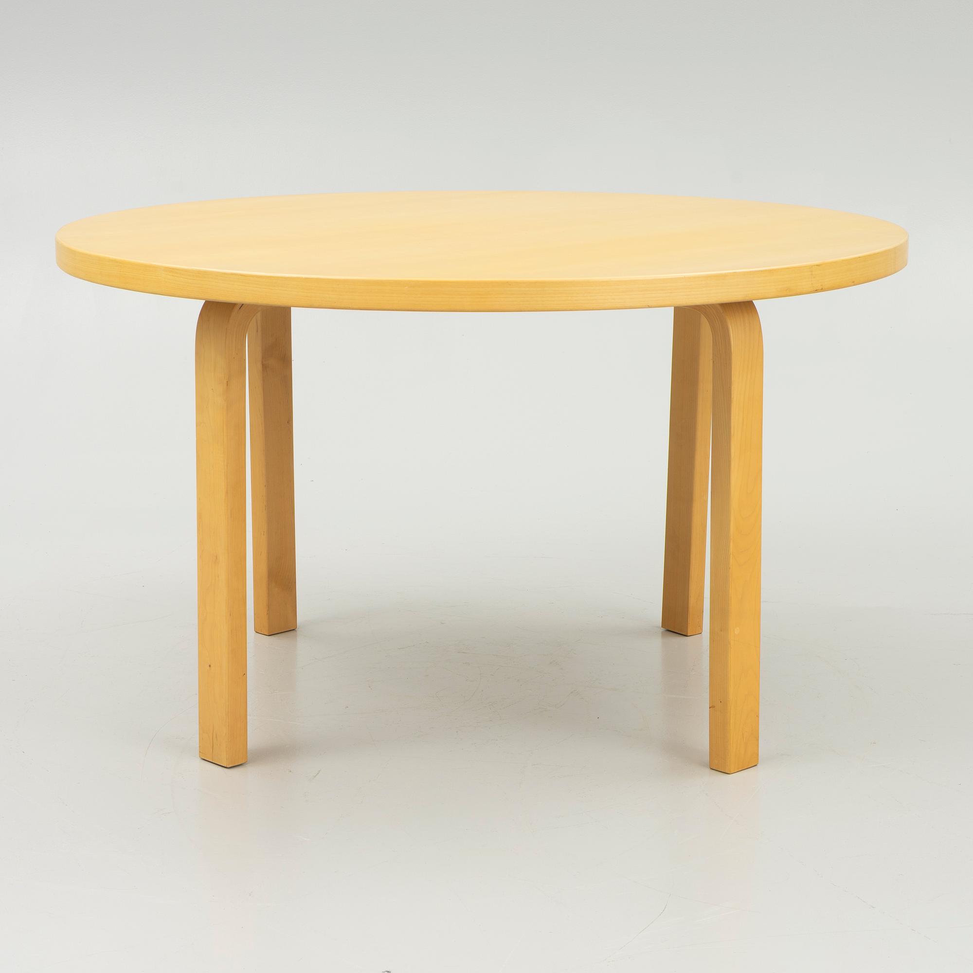 Alvar Aalto, a model 91dining table, Artek, Finland.