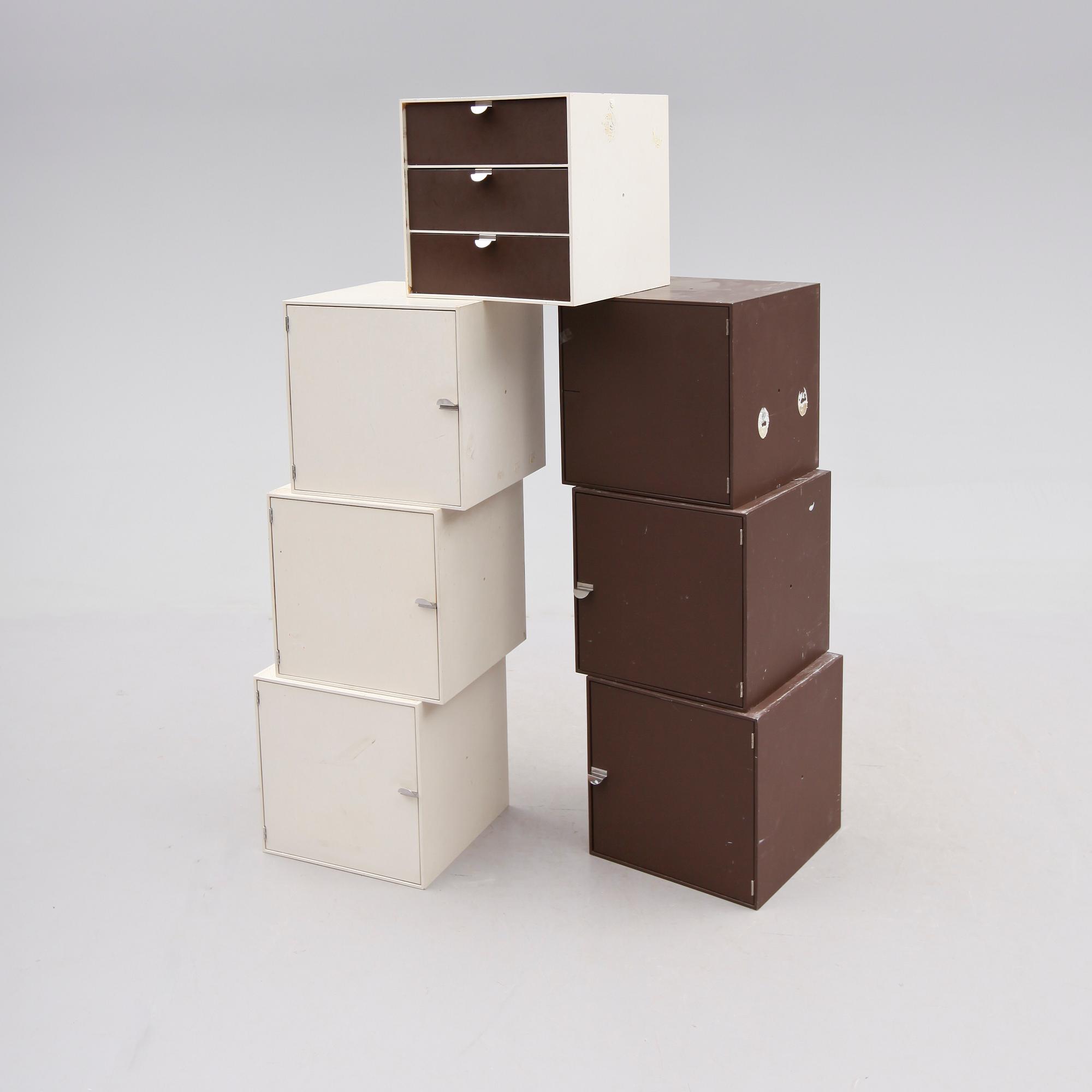 FÖRVARINGSKUBER, 7 st, "Palaset Modular Storage Cubes", Ristomatti Ratia, Treston, Finland, 1900-talets tredje kvartal.