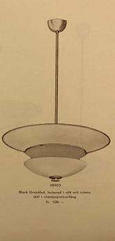 Erik Tidstrand, a ceiling lamp model 28903, Nordiska Kompaniet, 1930s.