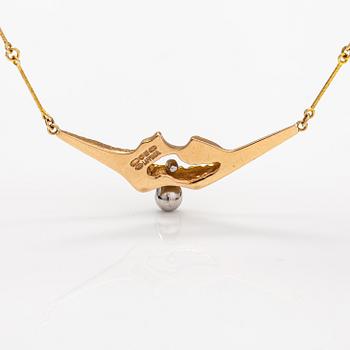 Björn Weckström, Kaulakoru "Dali", 14K kultaa ja platinaa. Lapponia 1987.