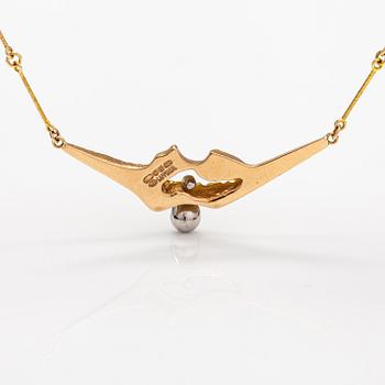 Björn Weckström, "Dali", a 14K gold and platinum necklace. Lapponia 1987.