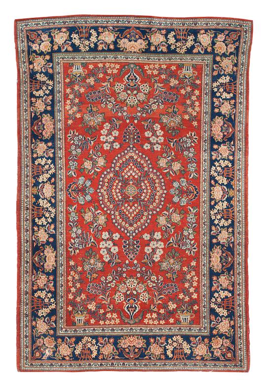 SEMI-ANTIQUE KASHAN. 199,5 x 128 cm.