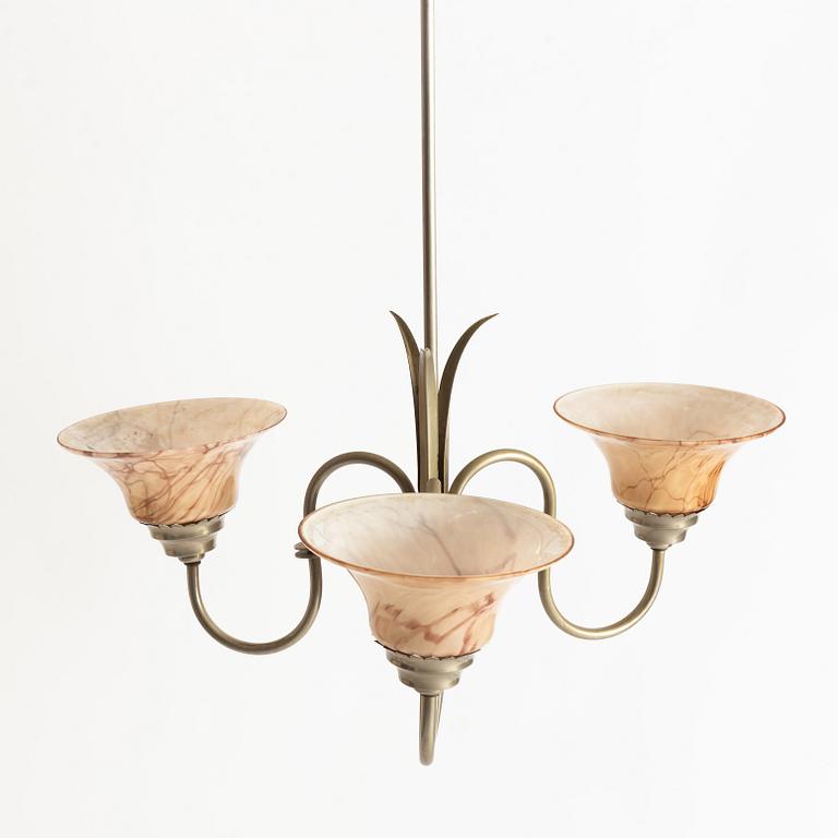 Harald Notini, a ceiling lamp model "6317", Swedish Grace, Arvid Böhlmarks Lampfabrik, Stockholm, 1920s.