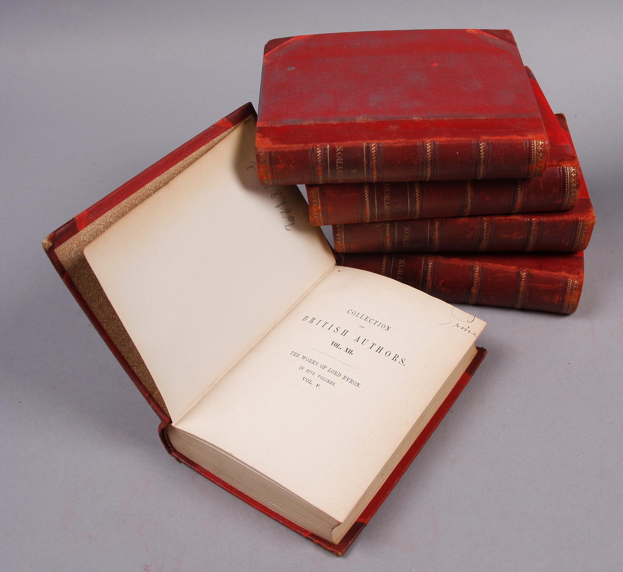 BÖCKER, 14 st, mest poesi, bla "The works of Lord Byron", 1800-tal.