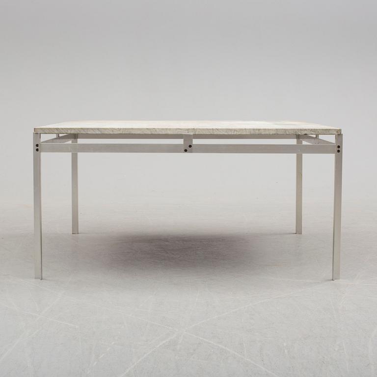 A metal coffee table with marble top, 1970s.