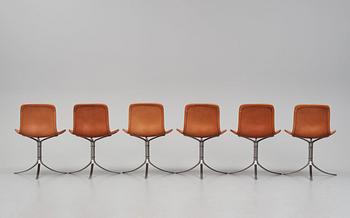 Poul Kjaerholm, a set of six 'PK-9' chairs, Fritz Hansen, Denmark, 2006.