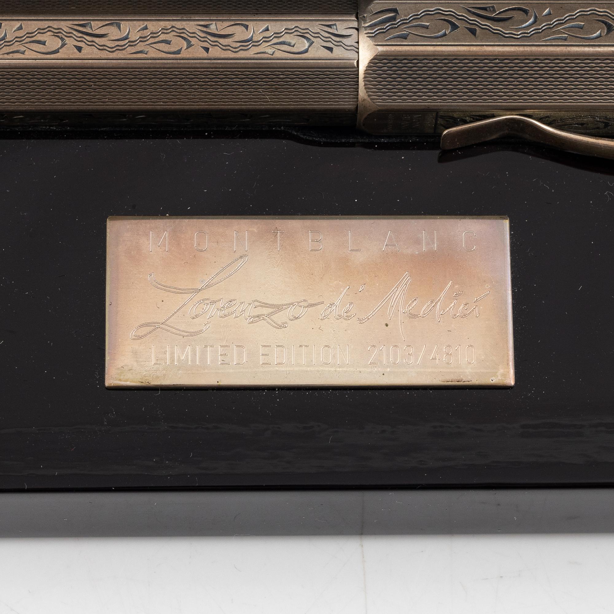 Mont Blanc, fountain pen, silver, limited edition, "Lorenzo de Medici", 1992.