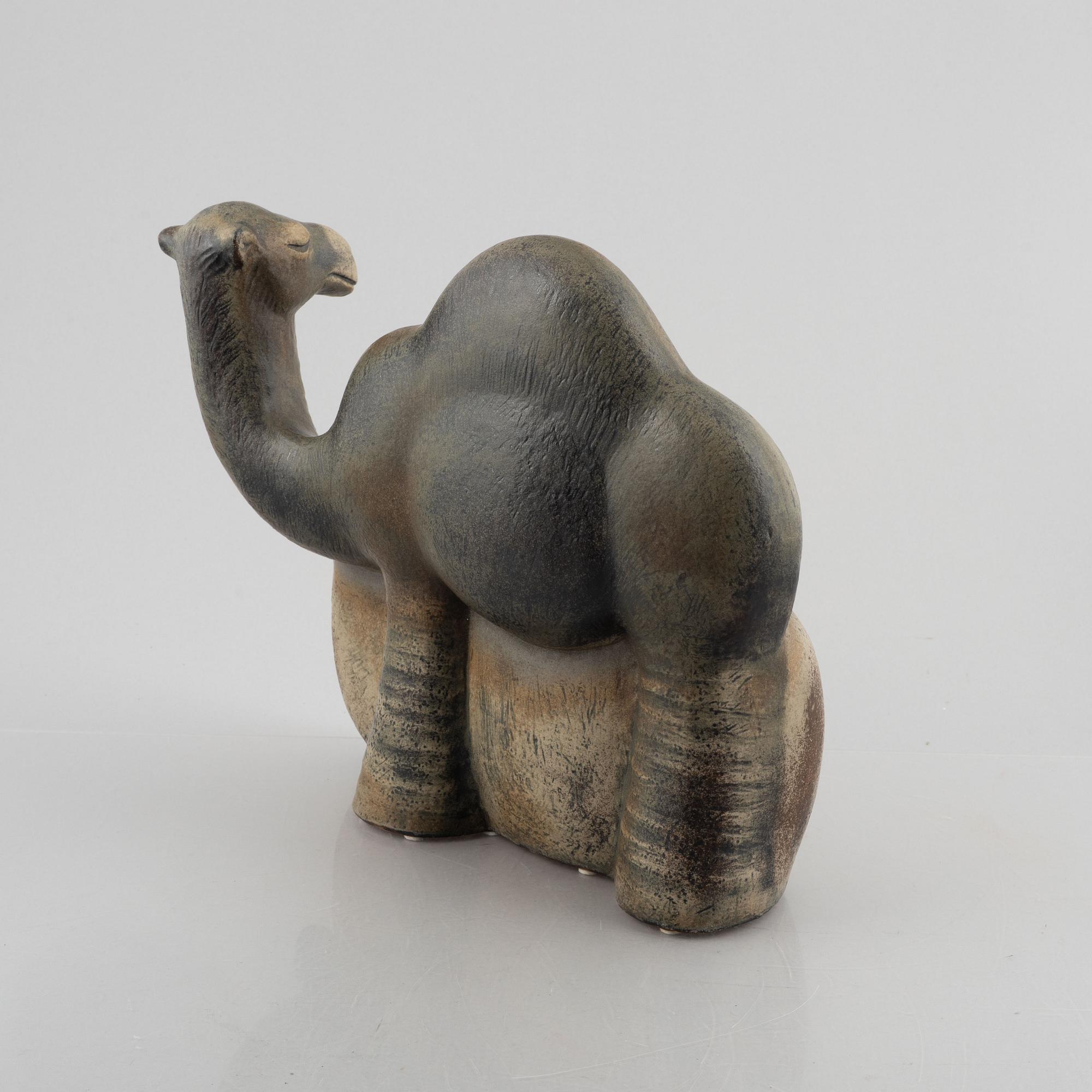 Lisa Larson, "Dromedary", a stoneware sculpture, Gustavsberg Studio, post 1979.