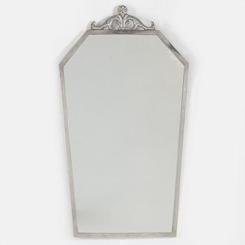 A 1920's/30's pewter mirror.