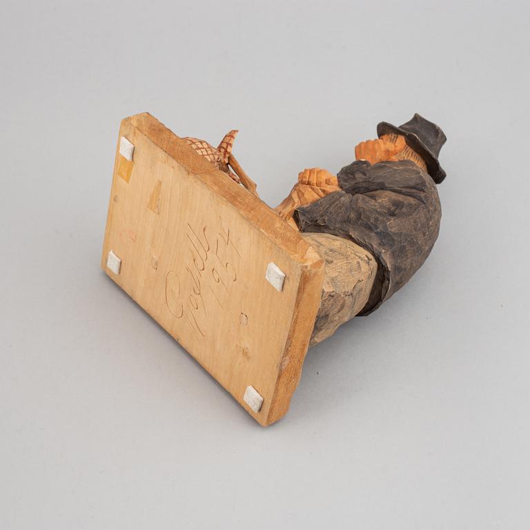 HERMAN ROSELL, sculpture, wood, signed and dated 1954.