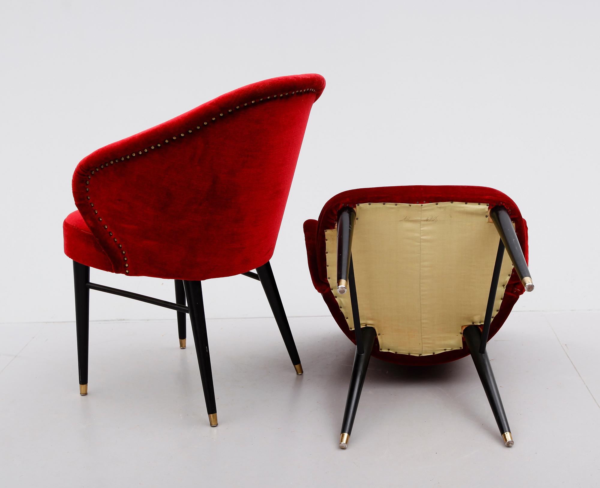FÅTÖLJER, 1 par, 1950-/60-tal.