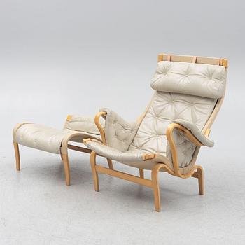 Bruno Mathsson, a 'Pernilla' easy chair witr foot stoll., Dux.