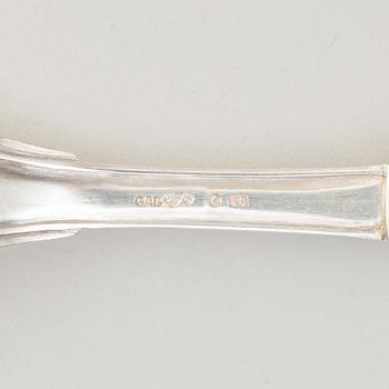Isak Trybom, bestick, 12 delar, silver, Stockholm (aktiv 1763-1783). Rokoko.