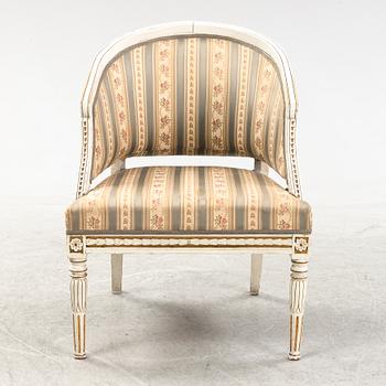 A late Gustavian style armchair, 19th Century.