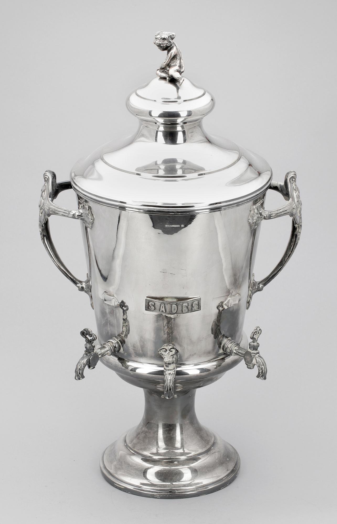 BRÄNNVINSCISTERN, nysilver, C R Carlström, sekelskfite 1900.