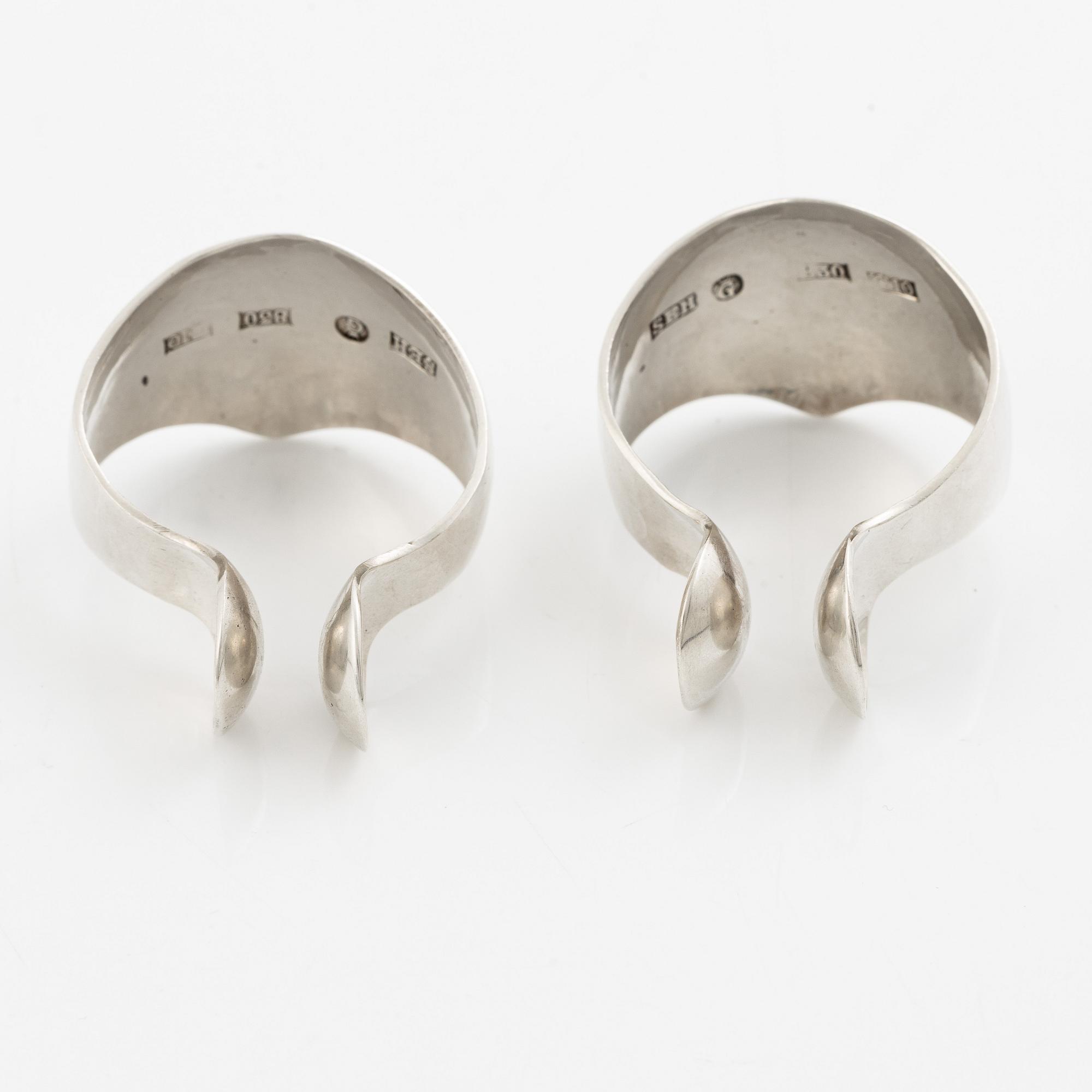 Sven-Erik Högberg, a pair of earrings, silver, Gothenburg 1977.