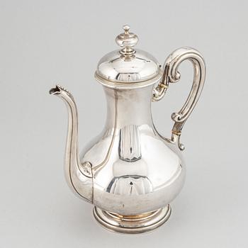 Kaffekanna, silver, Stockholm, 1800-talets andra hälft.