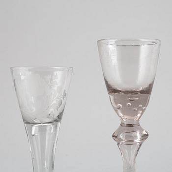 Two glasses, 1700's.