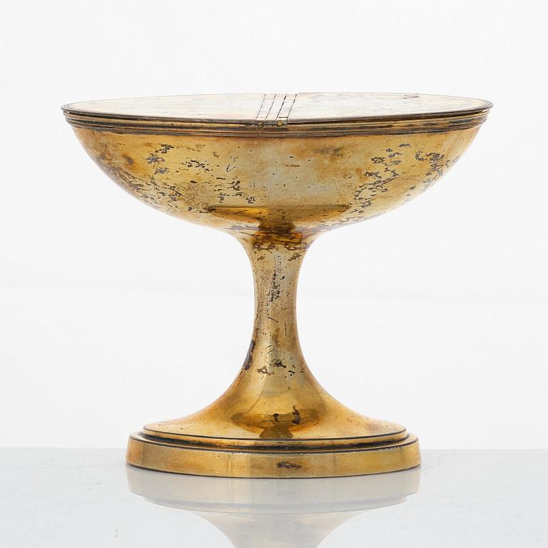 A Swedish early 19th century silver-gilt dubble salt-cellar, mark of Pehr Zethelius, Stockholm 1807.