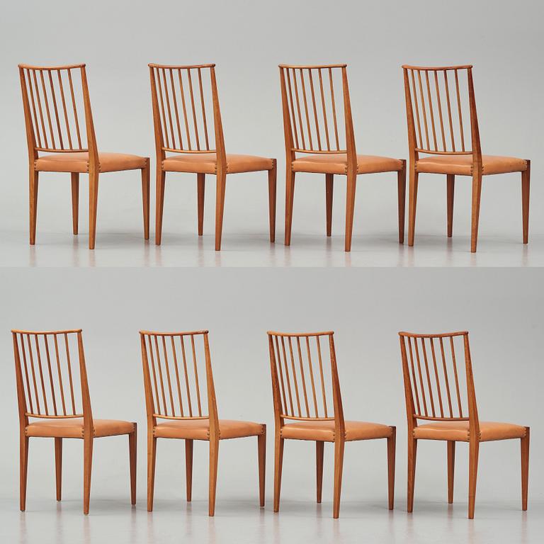 Josef Frank, a set of eight chairs model "970", Firma Svenskt Tenn, Sweden mid-20th century.