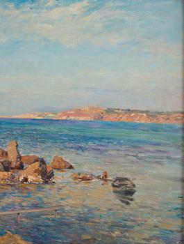 Alfred Wahlberg, Strandbild från Sanary-sur-Mer, Provence.