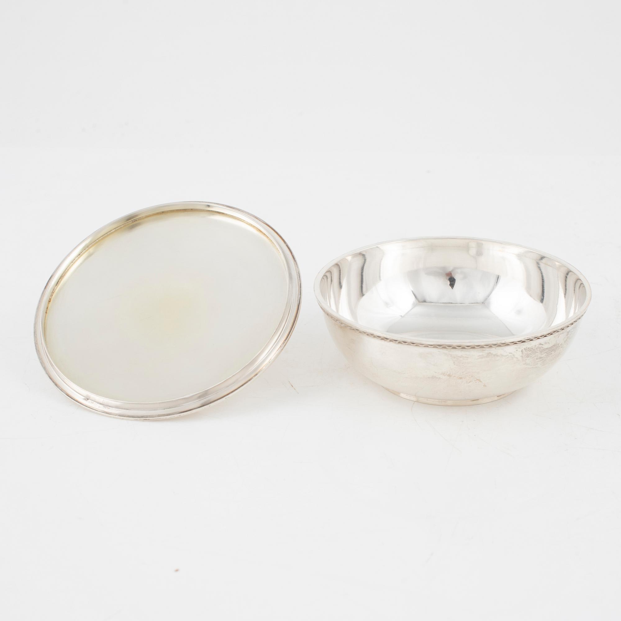 Atelier Borgila, ask med lock, sterlingsilver, Stockholm 1945.