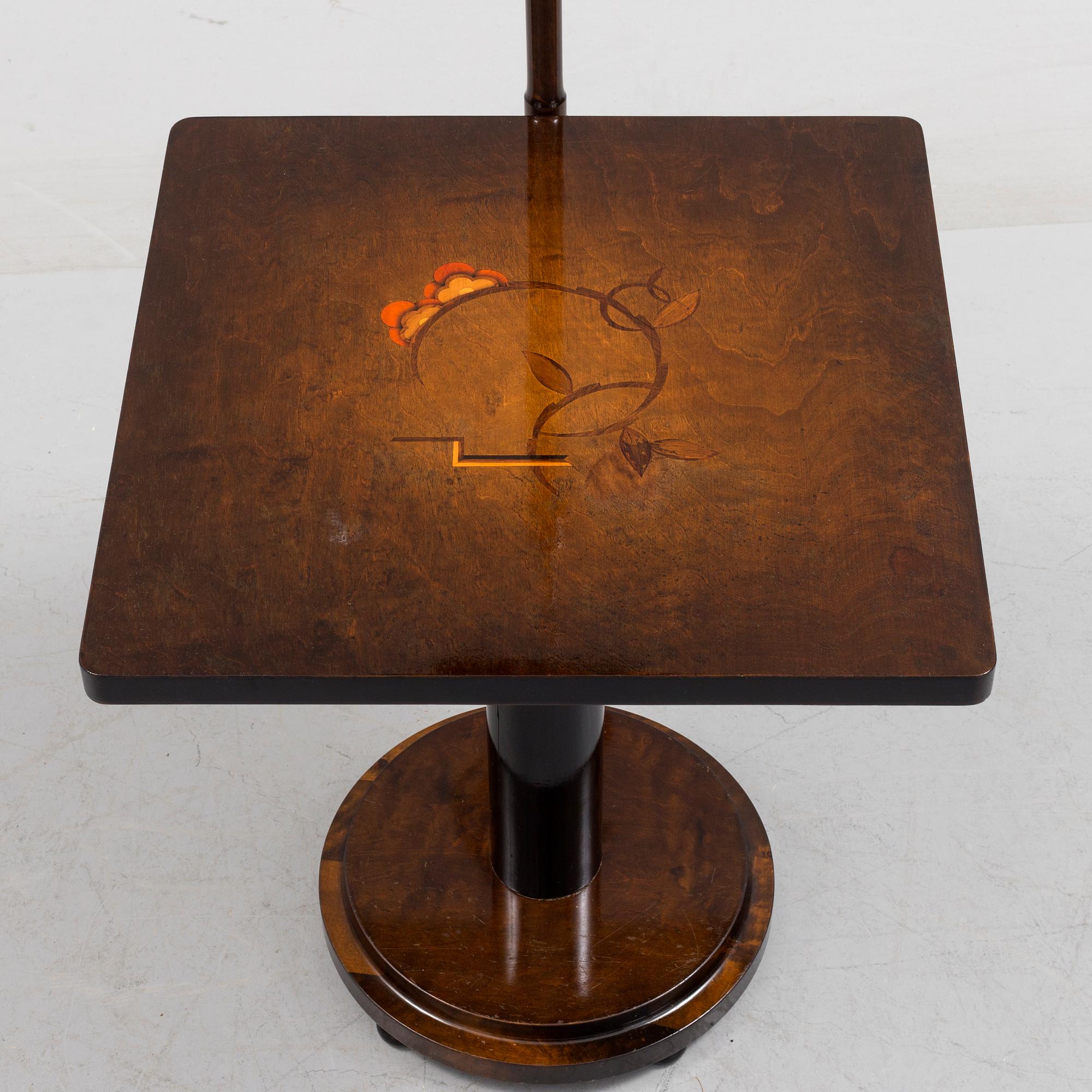 SOFFBORD / SIDOBORD, med lampa, 1930-tal.