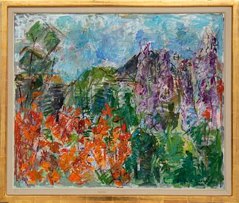 Simone de Dardel, landscape with flowers.