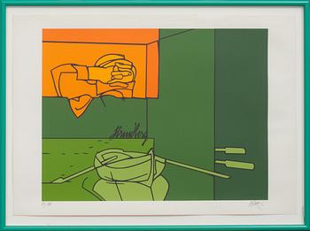 VALERIO ADAMI, färgserigrafi, signerad och numrerad 84/100.