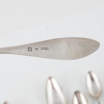 Twenty Swedish Silver Tea- and Coffee Spoons, 19th century.