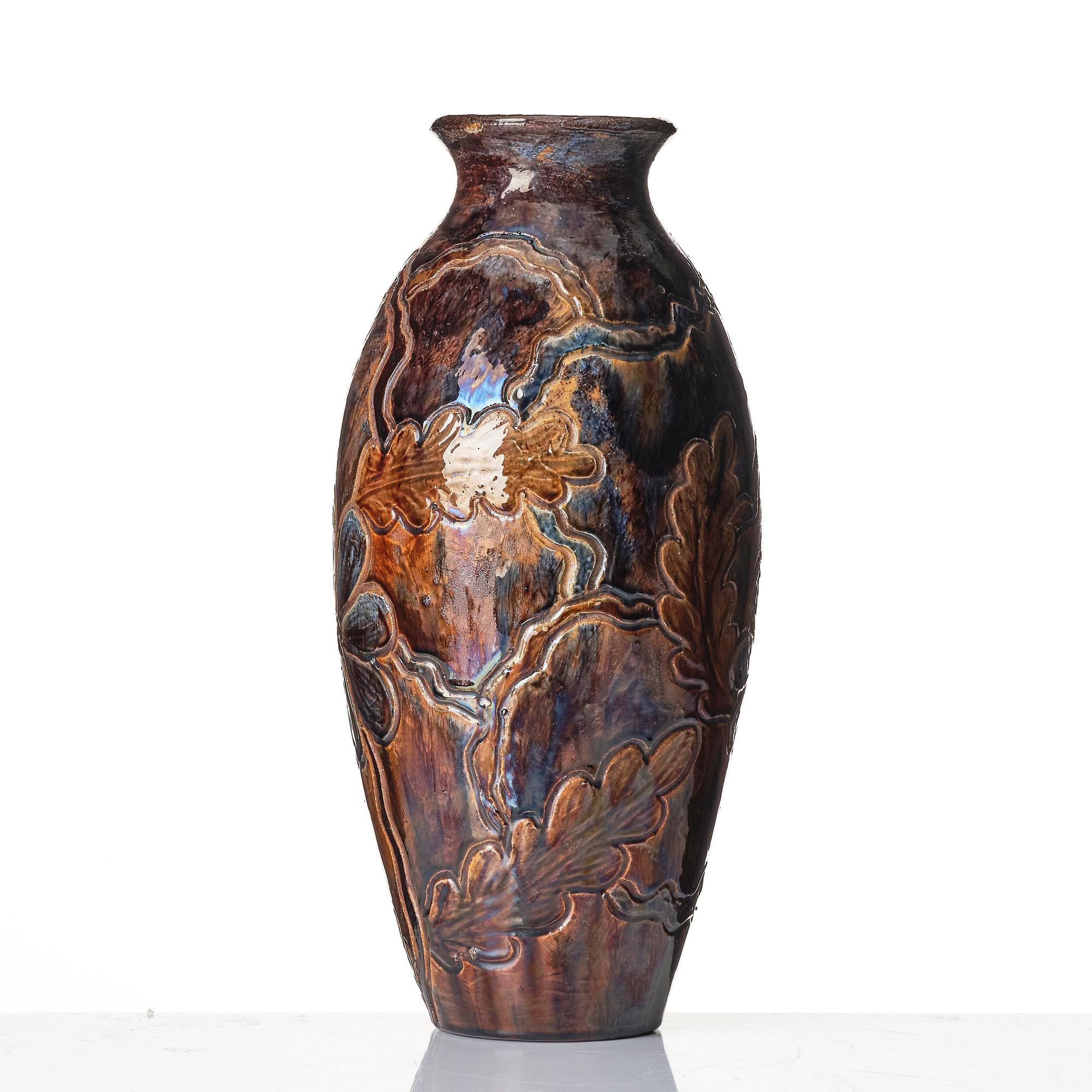 Berndt Friberg, an early glazed ceramic vase, Svedala slipvarufabrik, Sweden, 1922.
