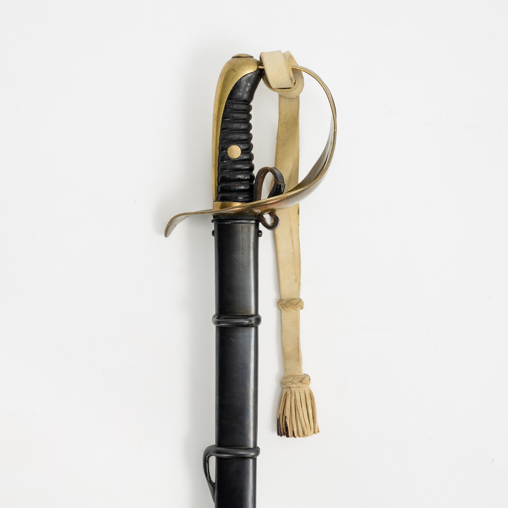 Sabel, svensk, m/1864 för kavallerimanskap, med balja.