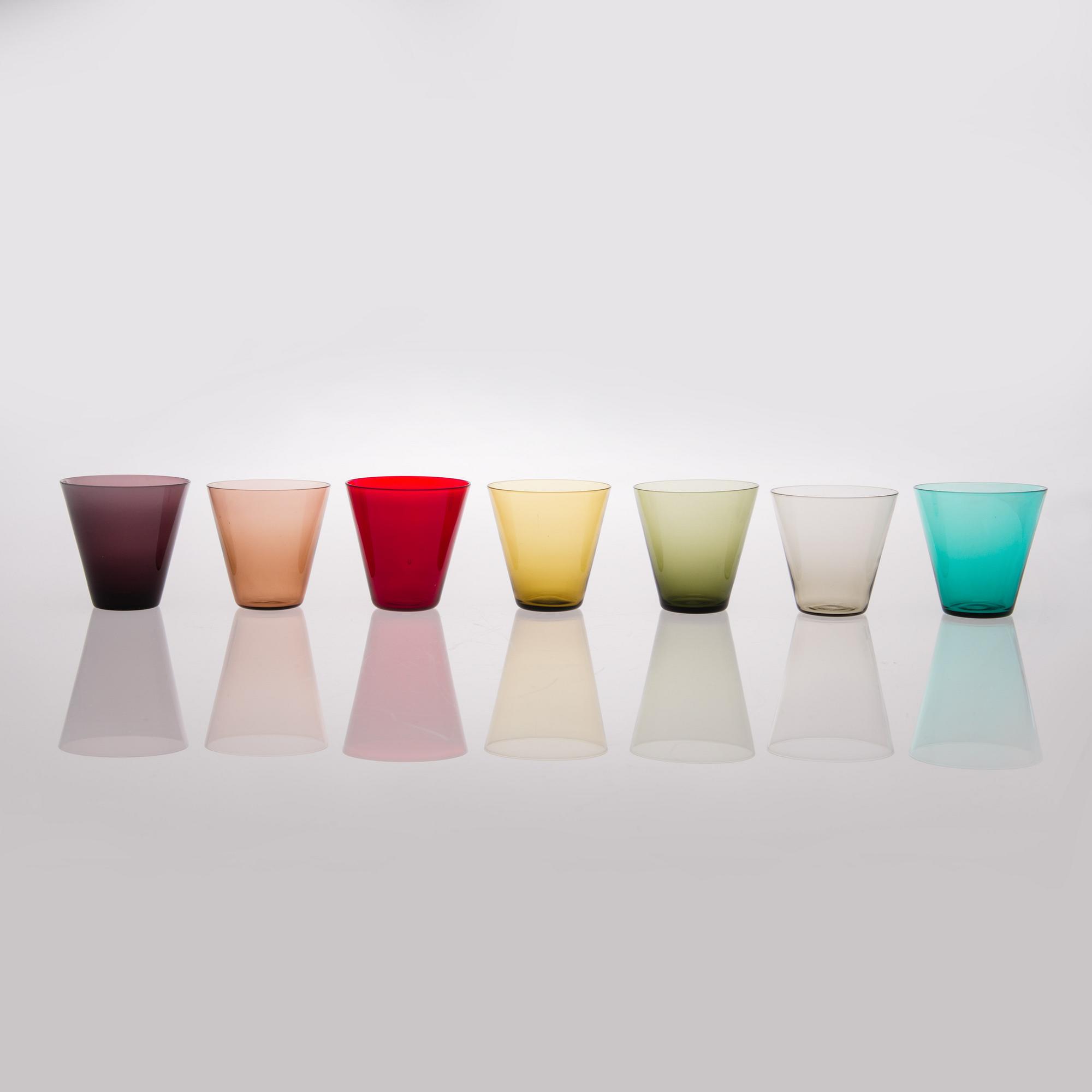 KAJ FRANCK, GLASS, 7 pcs, "Kartio" 2744, in Toive packaging, Kaj Franck, Notsjö, Finland's middle of the 20th century.