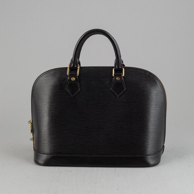 A Black Epi Leather 'Alma' Handbag.