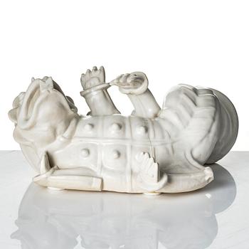Wilhelm Kåge, two ceramic sculptures av dragons, Gustavsberg, ca 1940.