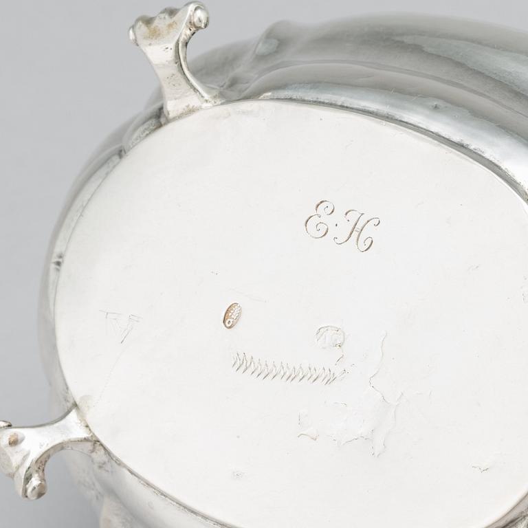 Sockerskrin, silver, troligen Andreas Schneider (1759-1761), Augsburg. Rokoko.