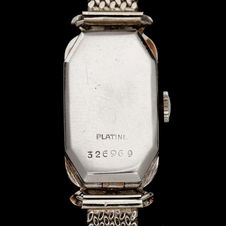 ARMBANDSUR, dam, platina och 18k vitguld med åttkantsslipade diamanter tot ca0,70ct. Art deco, 1920/30-tal. Vikt ca27g.