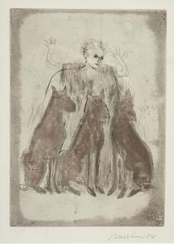 SUZANNE NESSIM, färgetsning, sign o dat -84.