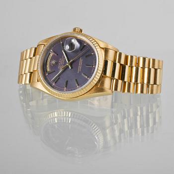 ARMBANDSUR, herr, 18 k guld, "Day-date", Rolex. Total vikt ca  140 g.