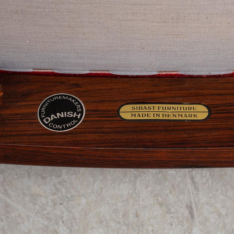 ARNE VODDER, eight Danish rosewood chairs from Sibast, 1960's.