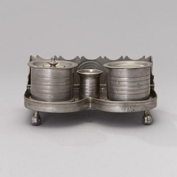 A PEWTER INKSTAND, Johan Lindblad, Turku 1858.