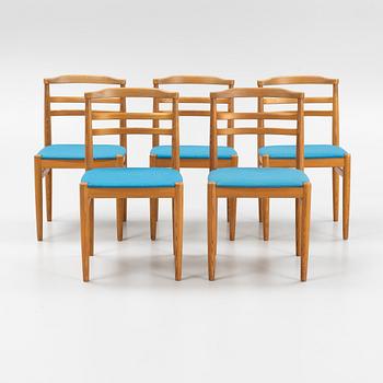 A set of five pine chairs by Yngve Ekström for Swedese, 1970s.