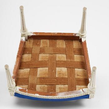 A gustavian officials open back armchair, Stockholm, late 18th century.