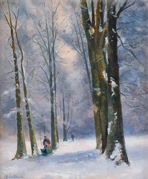 254. Alfred De Breanski, "WINTER IN THE FOREST NEAR PARIS".