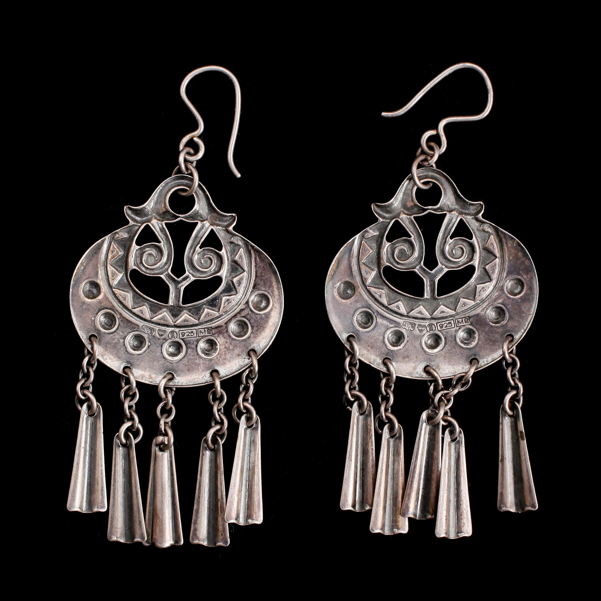 ÖRHÄNGEN, 1 par, silver, Kalevala, Finland, 1989.