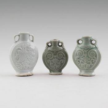 SNUSFLASKOR, 3 st, porslin, Kina, Ching dynastin, 1800-tal.